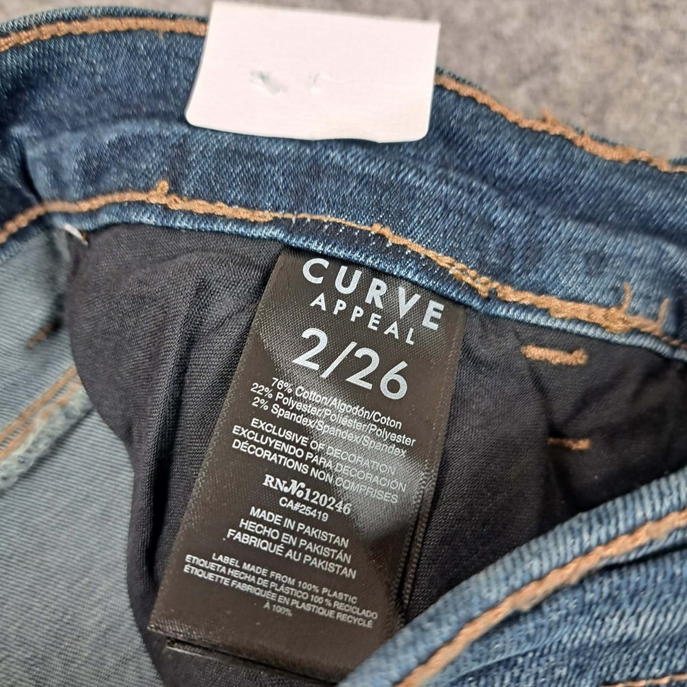 Curve Appeal Jeans Womens 2/26 Blue High Rise‎ Essential Skinny Tucking Tech NWT - Picture 2 of 10